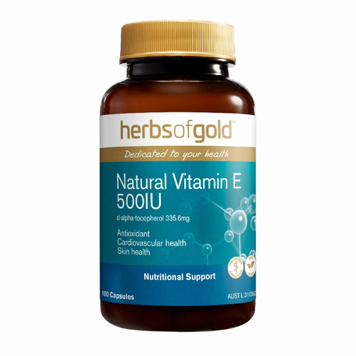Herbs of Gold Natural Vitamin E 500IU