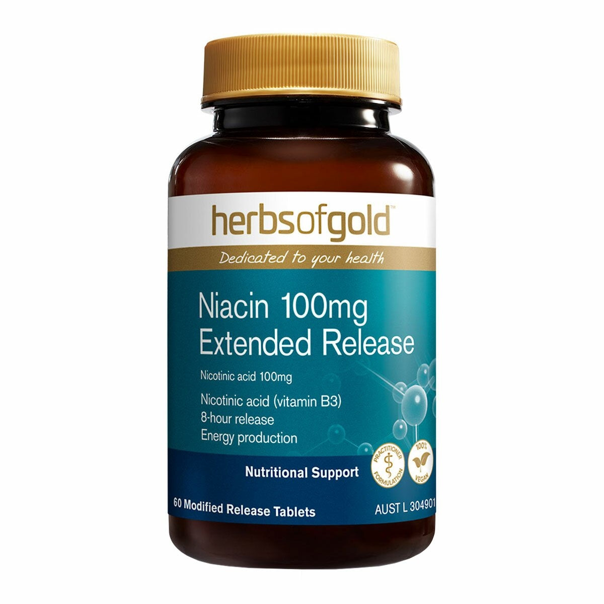 Herbs of Gold Niacin 100mg Extended Release