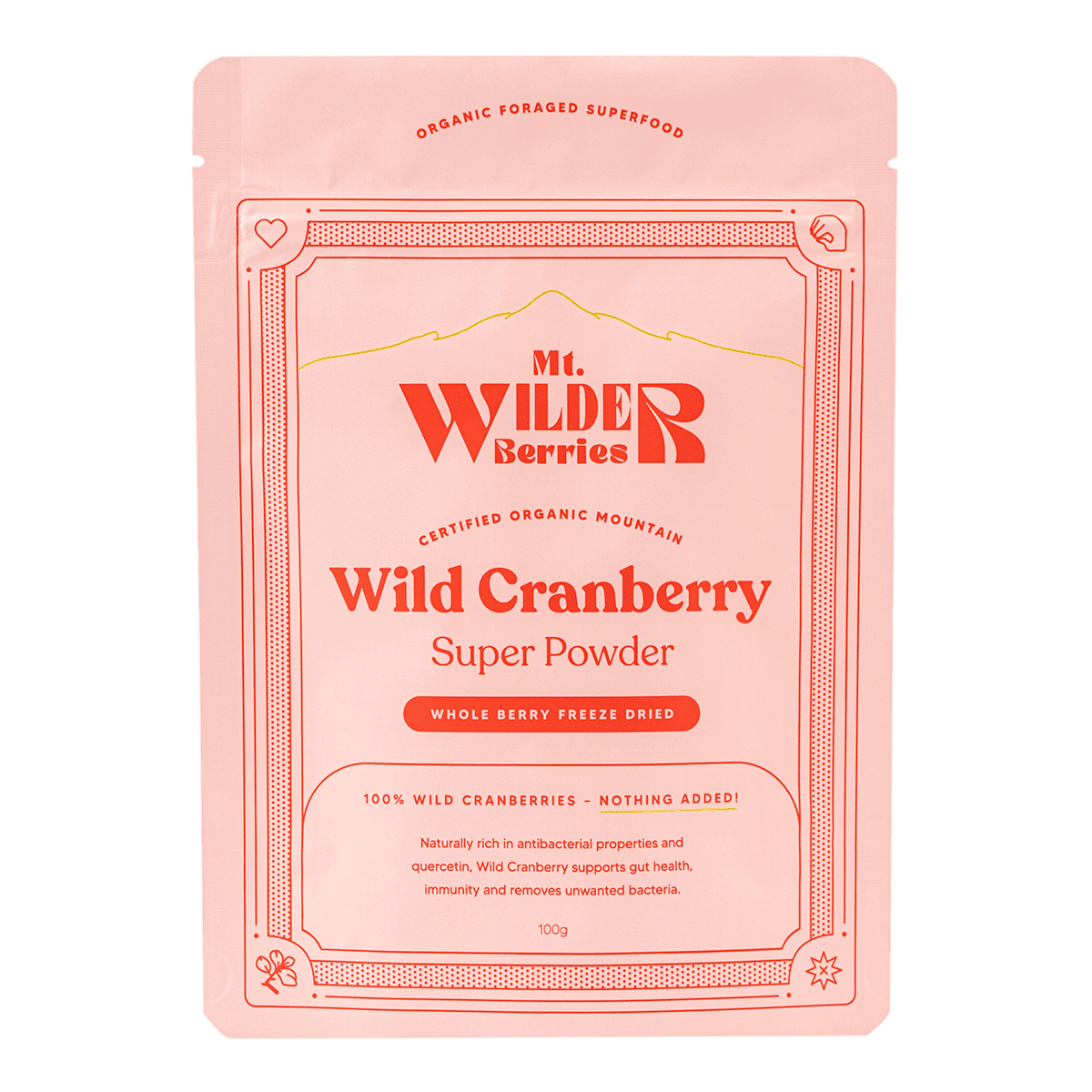 Mt. Wilder Berries Wild Cranberry Organic Super Powder