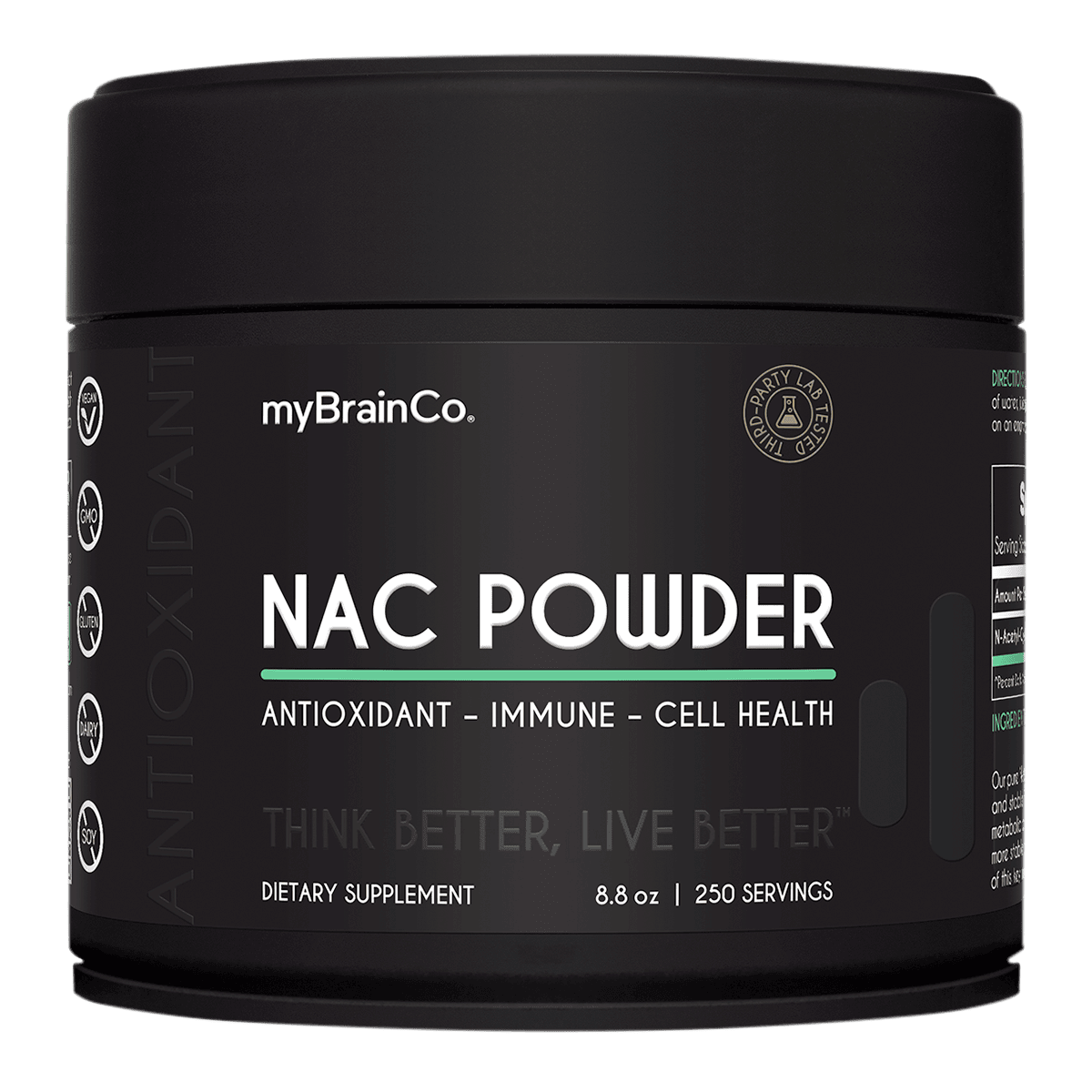 myBrainCo. Pharmaceutical-grade NAC (N-Acetyl-Cysteine) powder