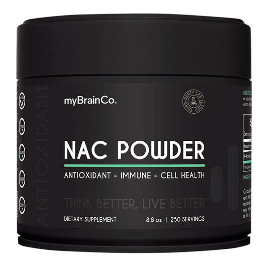 myBrainCo. Pharmaceutical-grade NAC (N-Acetyl-Cysteine) powder