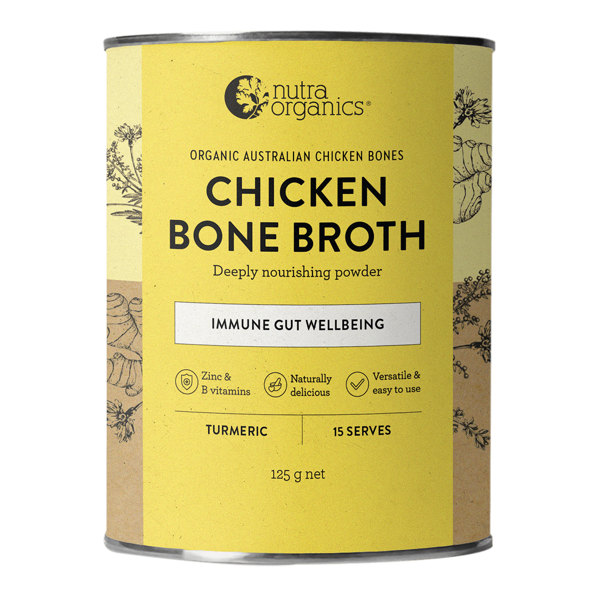 Nutra Organics Chicken Bone Broth Turmeric