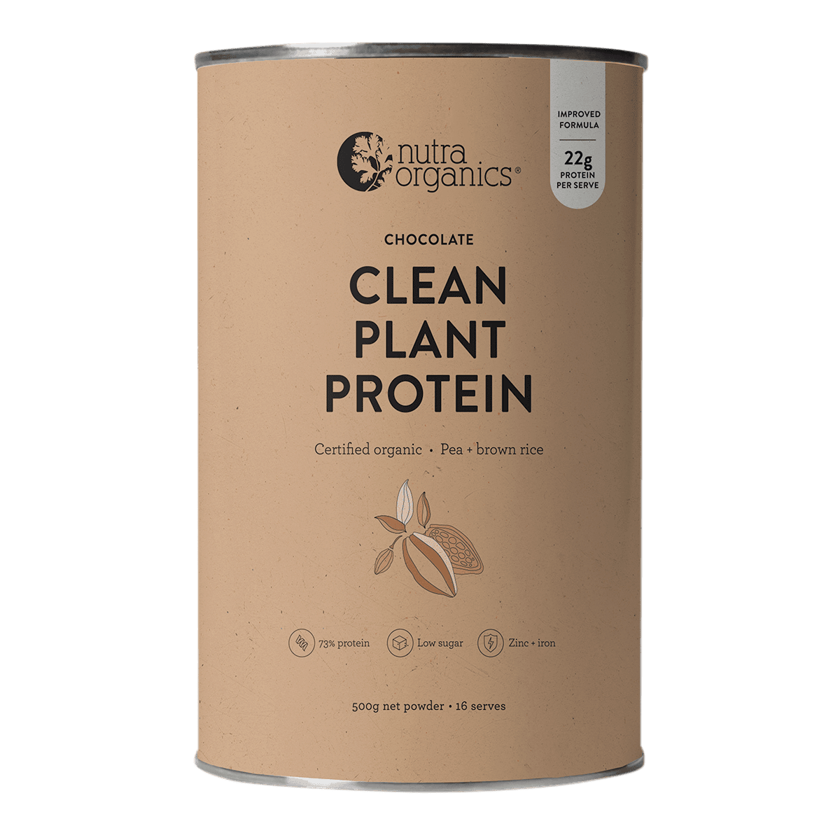 Nutra Organics Clean Plant Protein Chocolate